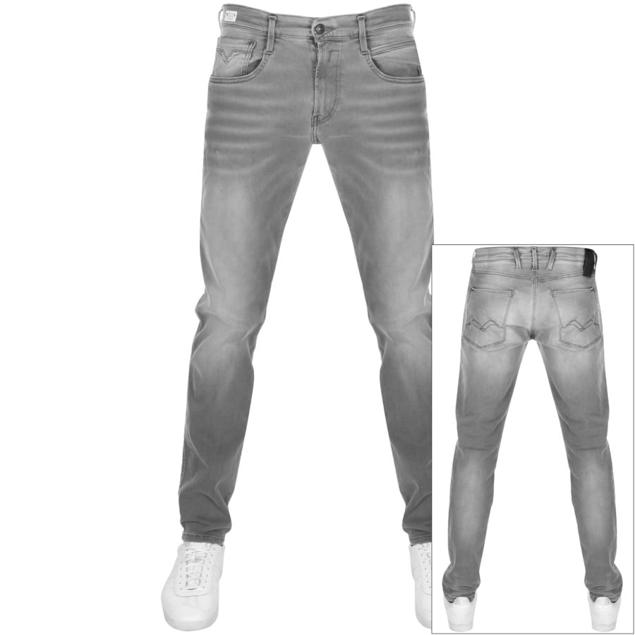 Alternative Image for ProductReplay Anbass Slim Fit Hyperflex Jeans Grey1